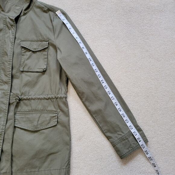 EUC Old Navy Women's M Utility Military Field Jacket Cinch Waist Green - Picture 11 of 16